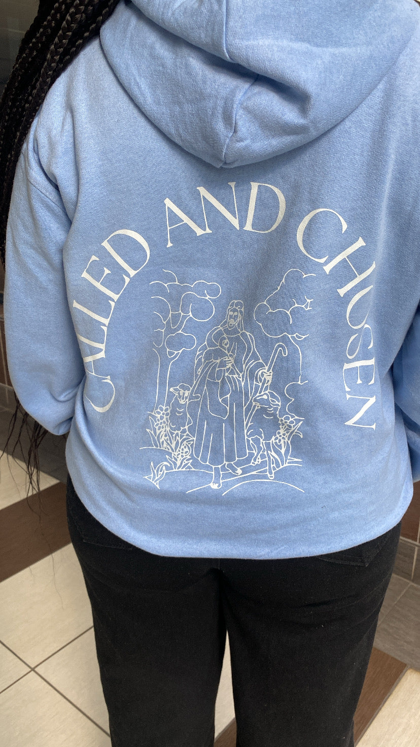 CALLED AND CHOSEN HOODIE BLUE